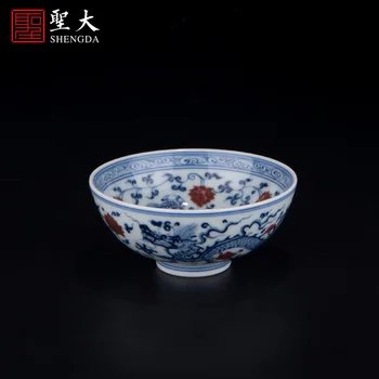 |Yuanxu печка с изображение на дракон клонче Майстор Чаша Цзиндэчжэнь чиста ръчно рисувани висококачествен порцелан Кунг-фу чаена чаша чаена чаша